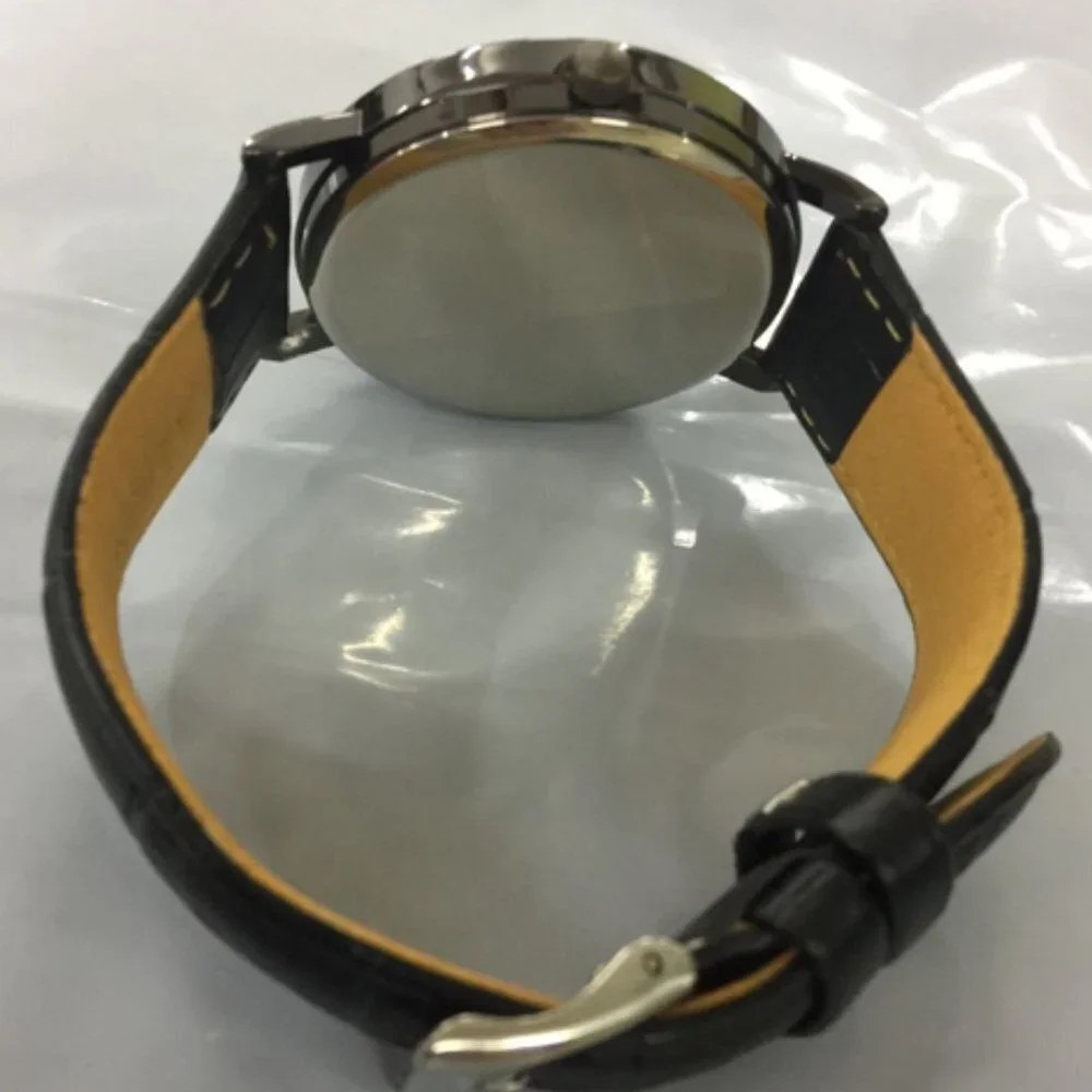 Michael Jordan Watch One Hand Dunk Genuine Black Leather Strap Gift Box